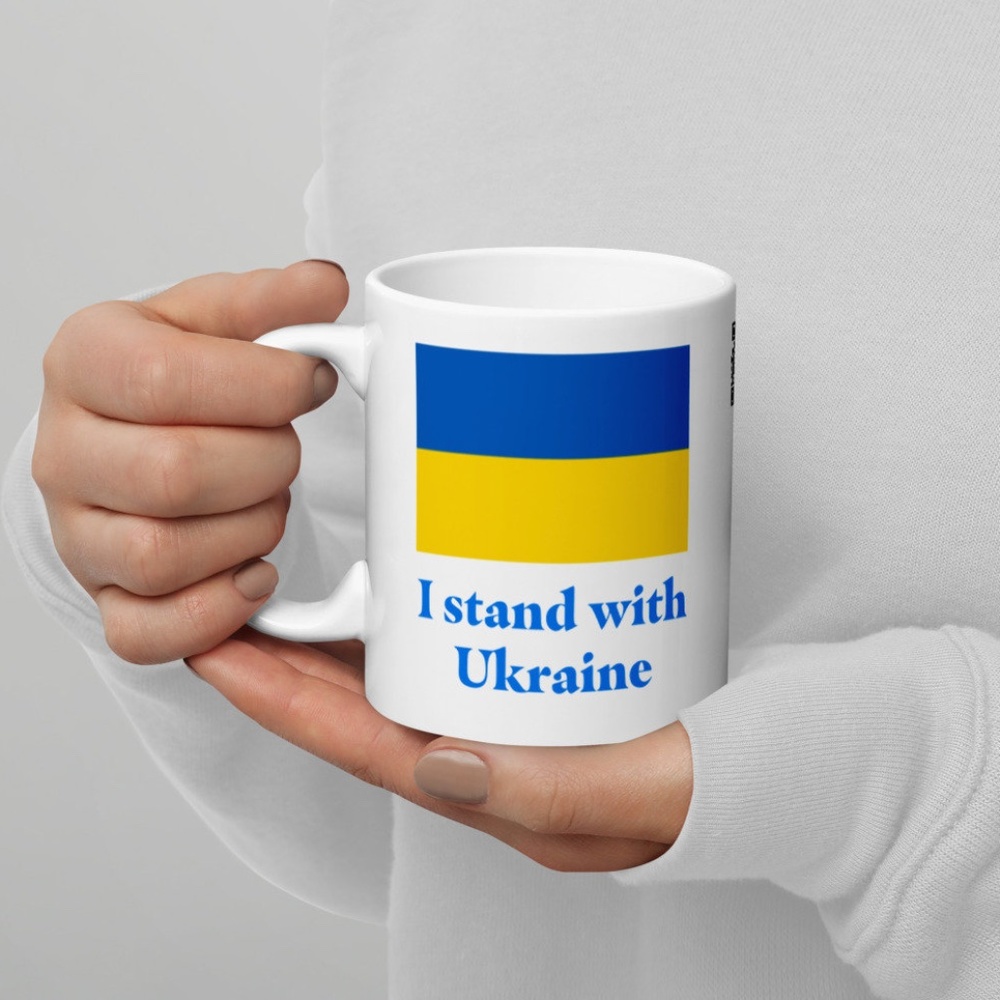 I Stand with Ukraine White Glossy Mug